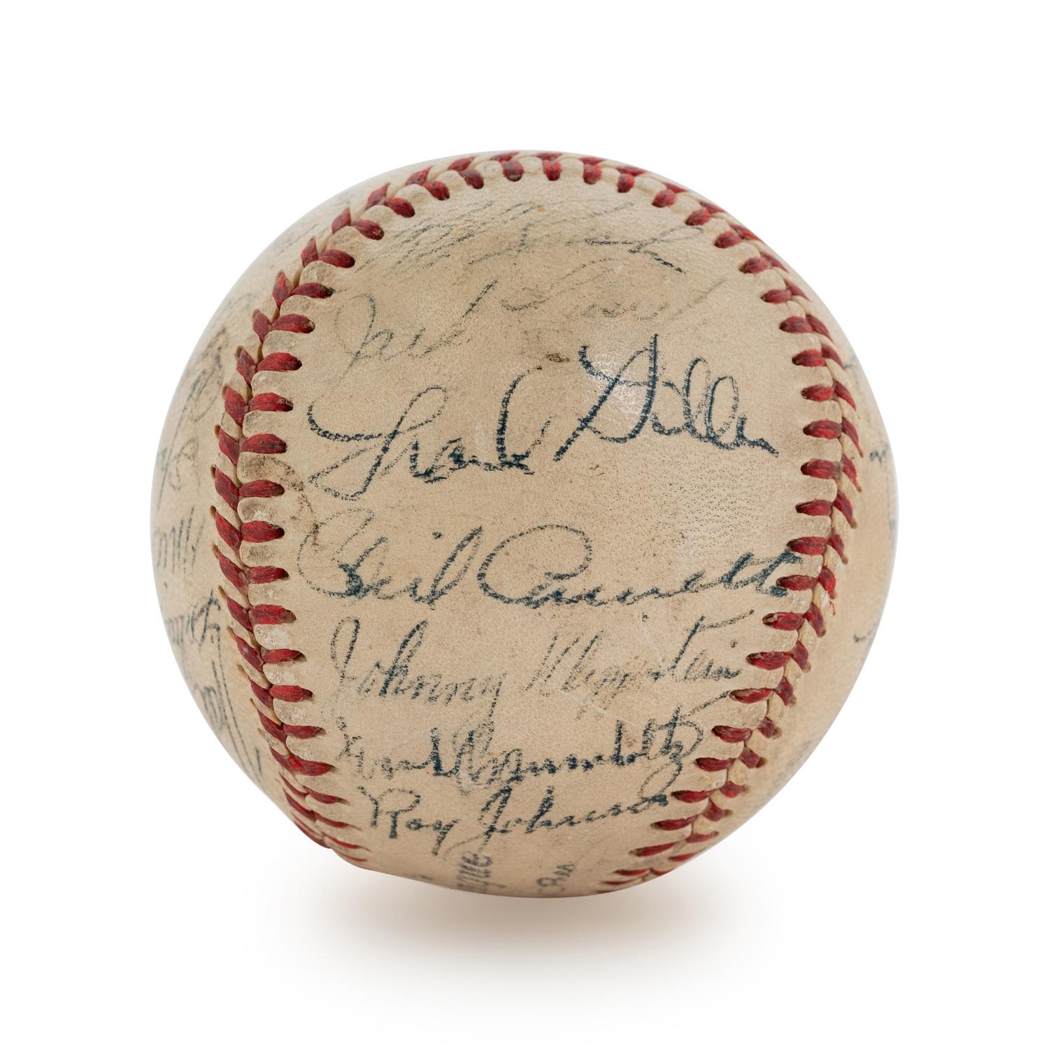 A 1951 Chicago Cubs Team Signed Baseball, 28 Signatures, Including Chuck Connors (BAS Beckett Authentication Services Certified),