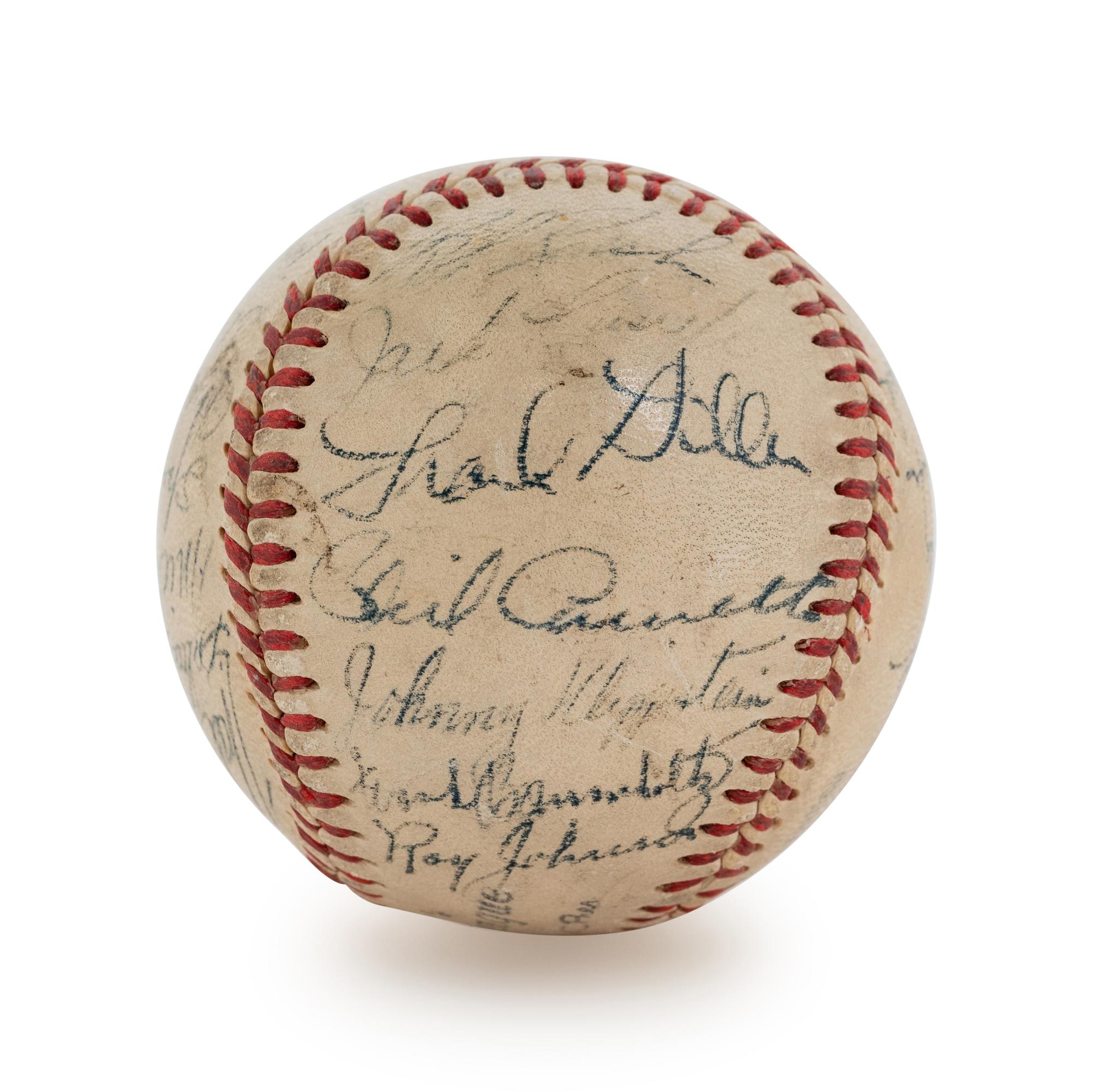 A 1951 Chicago Cubs Team Signed Baseball, 28 Signatures, Including Chuck Connors (BAS Beckett Authentication Services Certified),