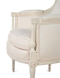 A Pair of Directoire Style White-Painted Bergères