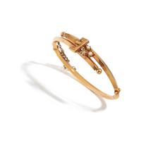 VICTORIAN, ROSE GOLD AND SEED PEARL BANGLE BRACELET