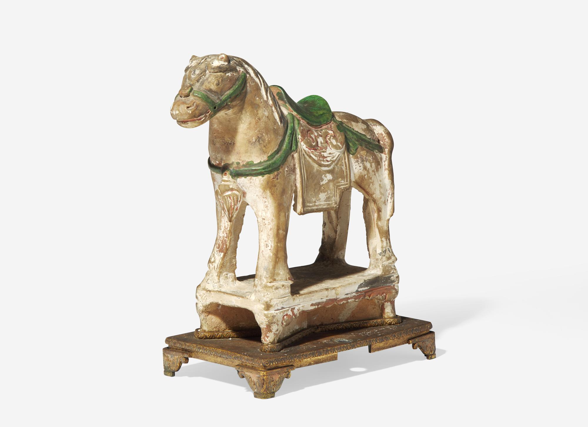 Two Chinese Style Figures and a Pottery Horse