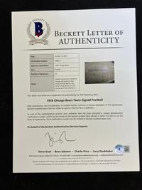A 1958 Chicago Bears Team Signed Football Featuring Wille Gallimore, Chuck Howley, Bill George and Doug Atkins (Beckett Authentication Services Letter)