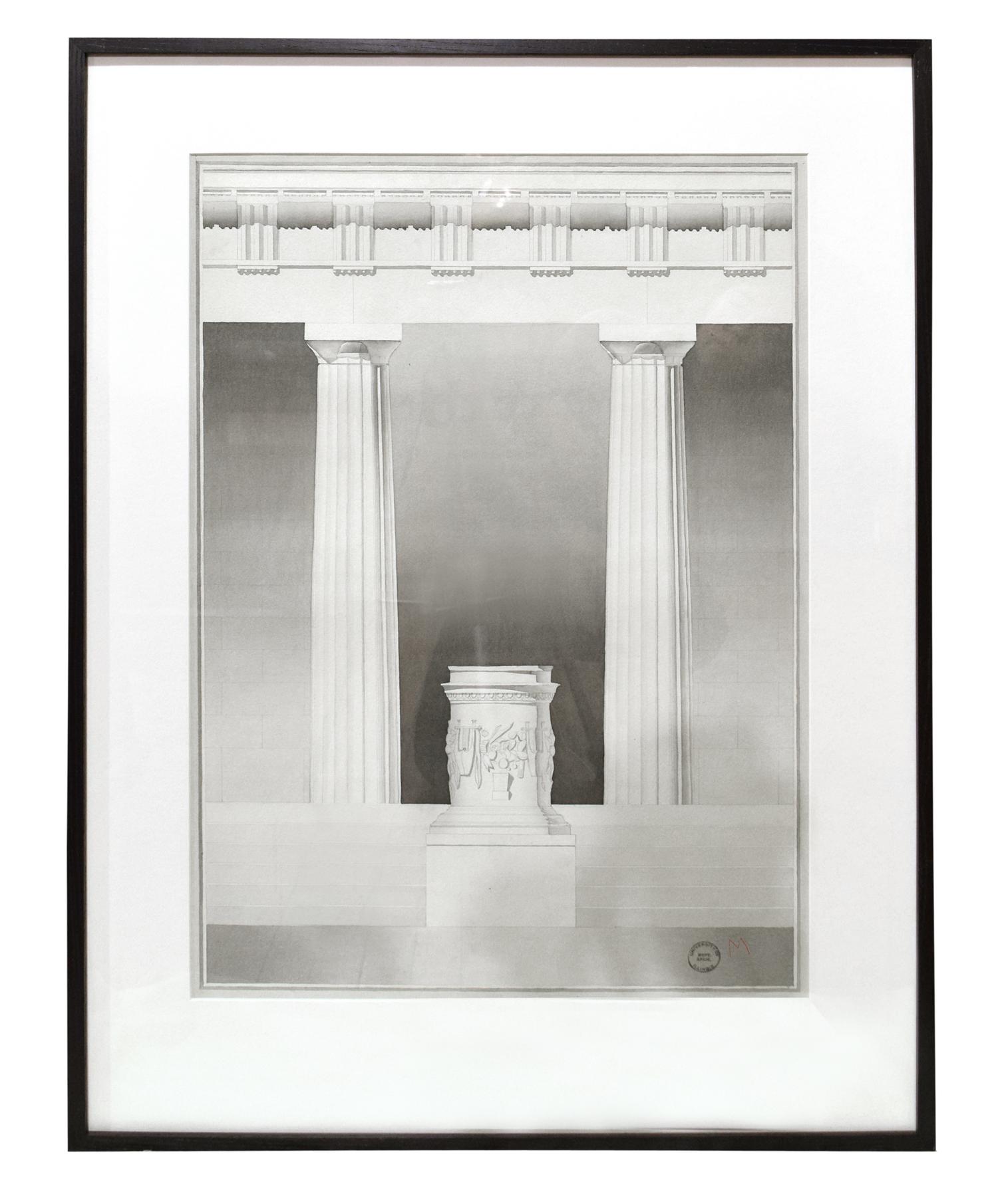 A Set of Four Architectural Drawings from the University of Illinois Architecture Department 32" W x 1.5" D x 41.5" H — United States, Circa 1920