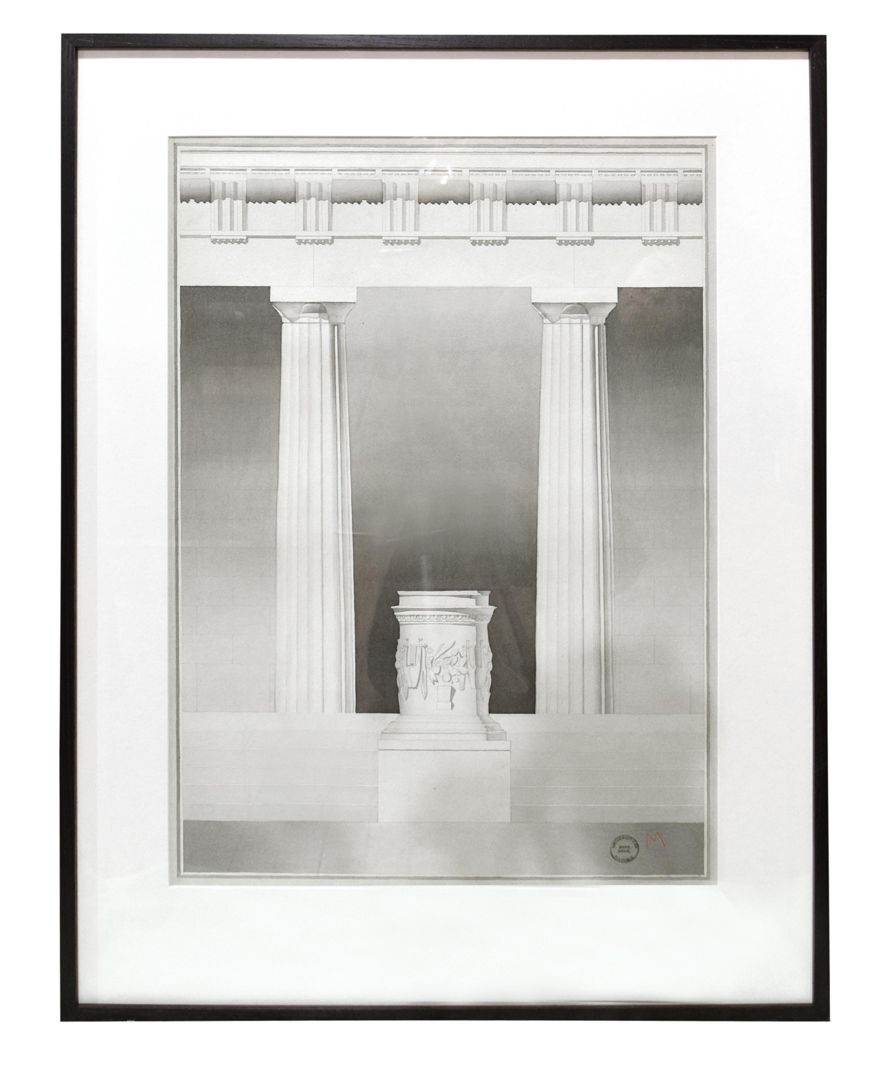 A Set of Four Architectural Drawings from the University of Illinois Architecture Department 32" W x 1.5" D x 41.5" H — United States, Circa 1920