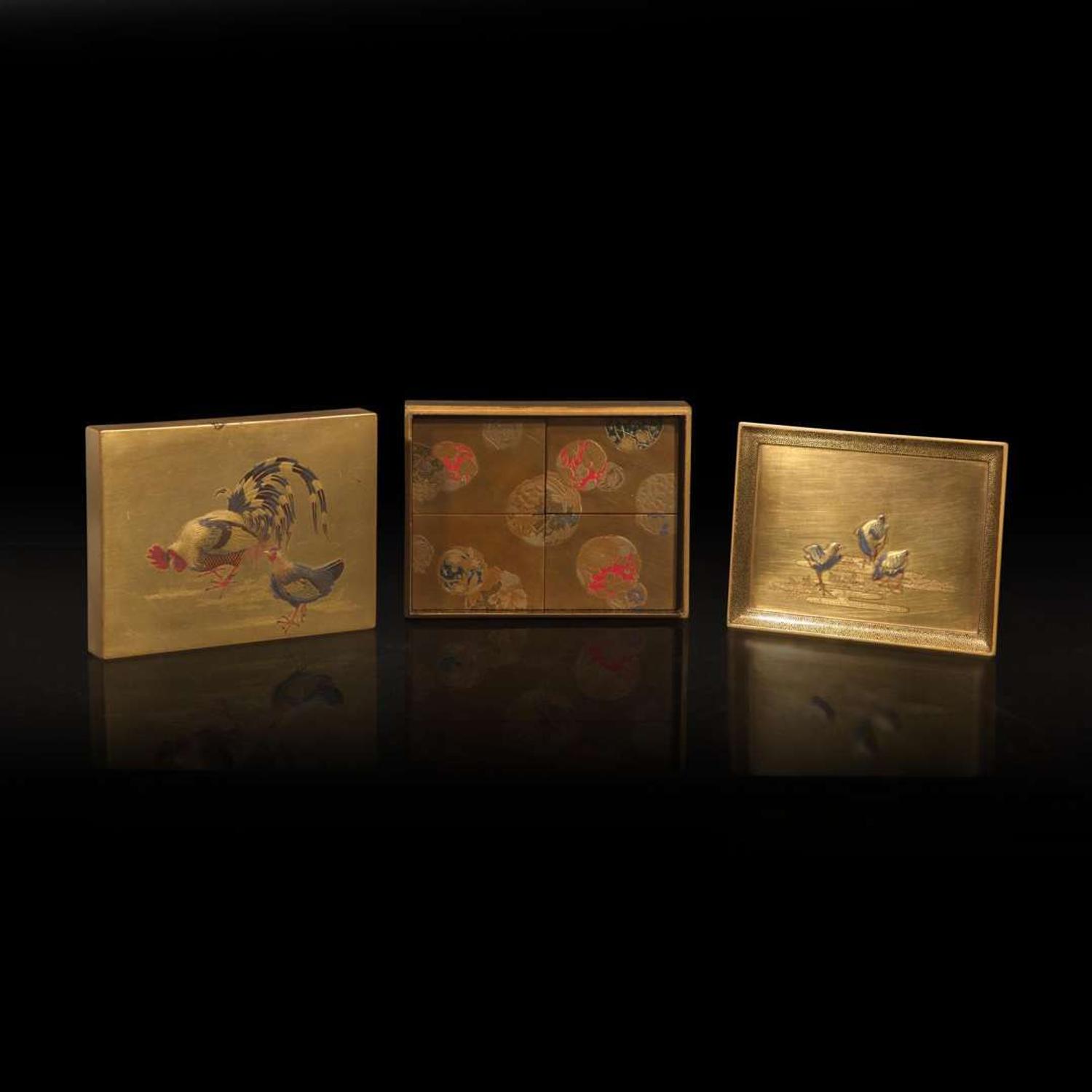 A group of five Japanese lacquer objects 日本漆器五件 Meiji to Taisho period ?????