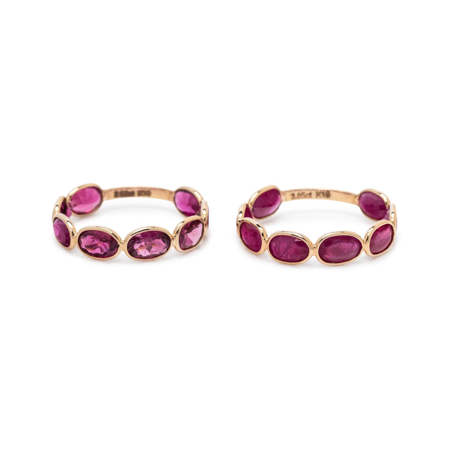 COLLECTION OF PINK GEMSTONE RINGS
