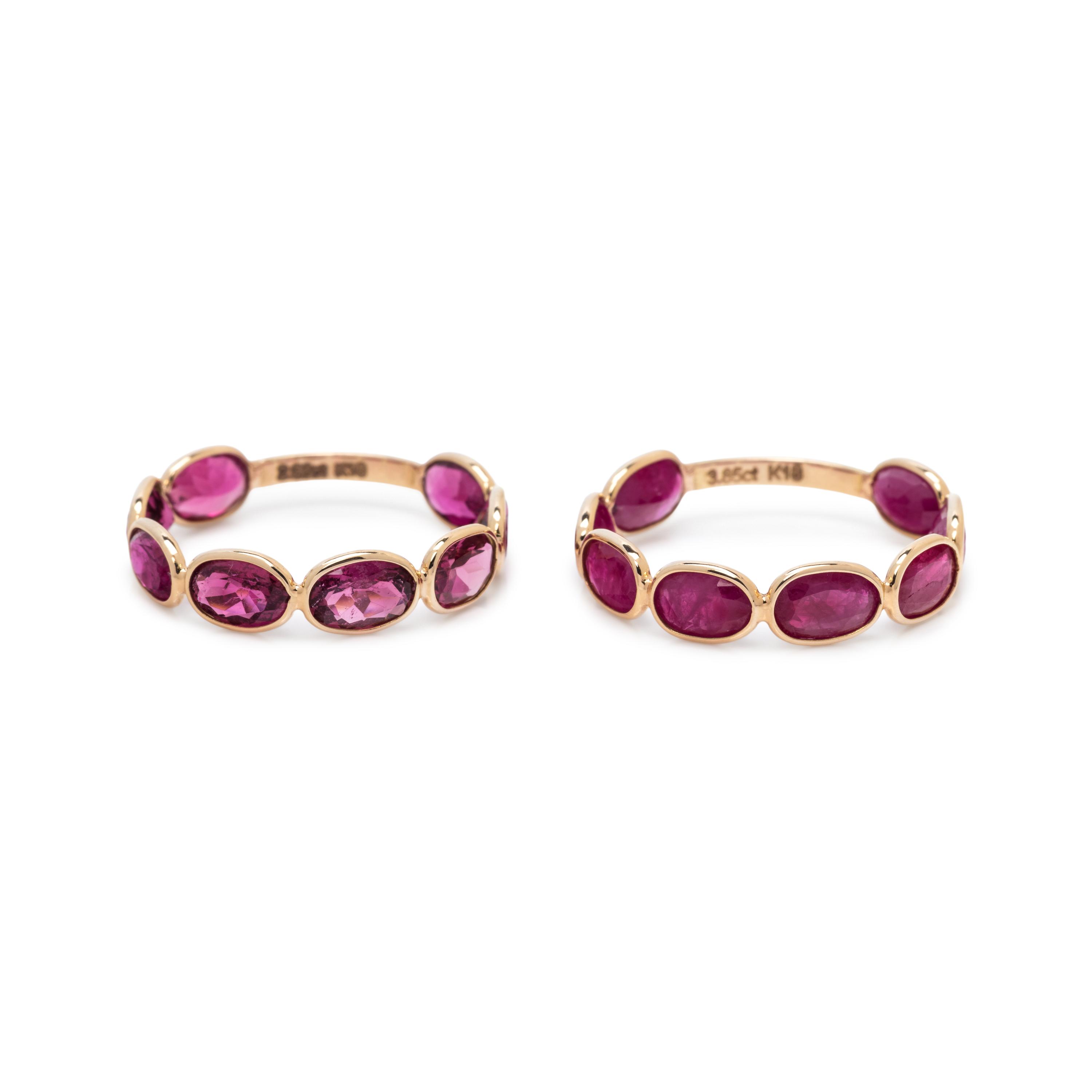 COLLECTION OF PINK GEMSTONE RINGS