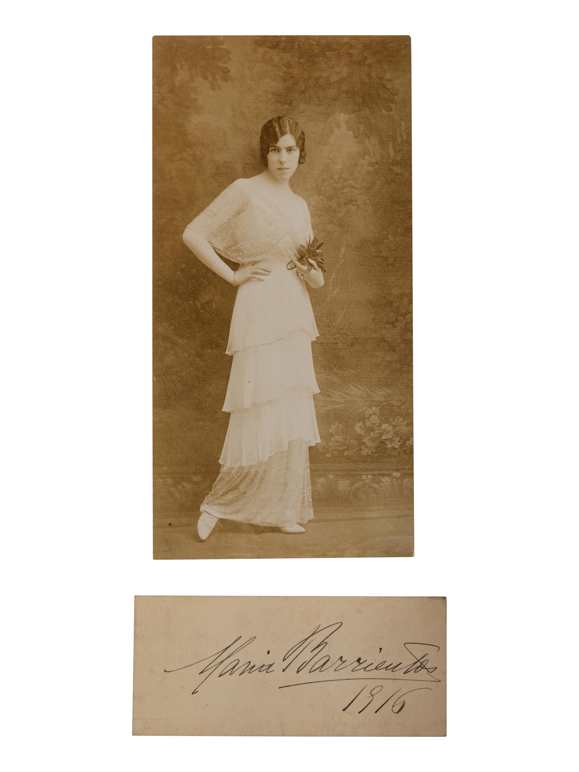 [20TH-CENTURY OPERA SINGERS]. A group of 6 photographs or photographic postcards of opera singers from the 1910s, most signed, comprising images of: