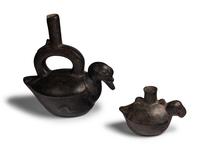 Five Chimu Blackware Bird-Form Vessels
