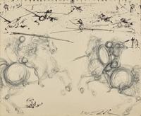 Combat de Chevaliers (Original Illustration for Pedro Calderón's La Vida Es Sueño) , 1962