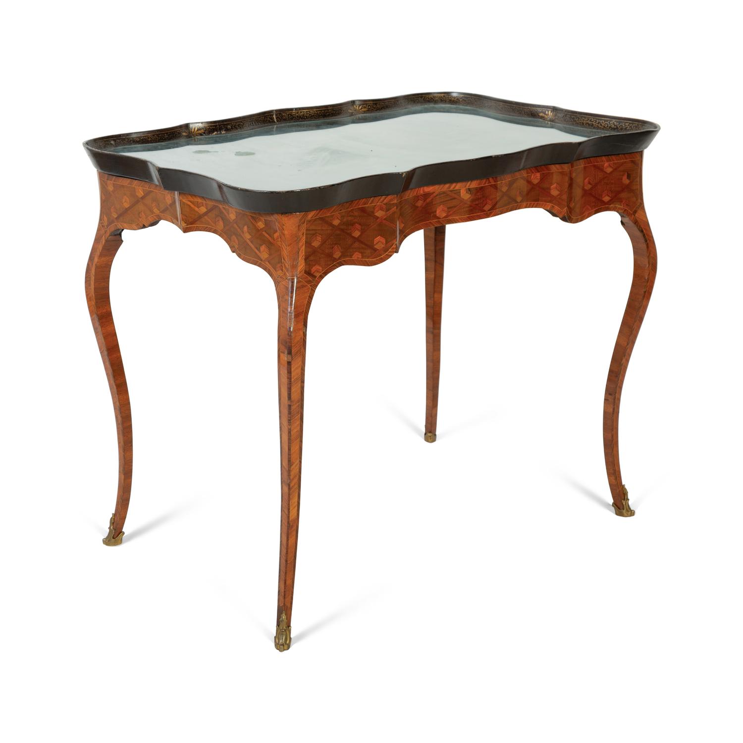 A Louis XVI Style Parquetry Side Table