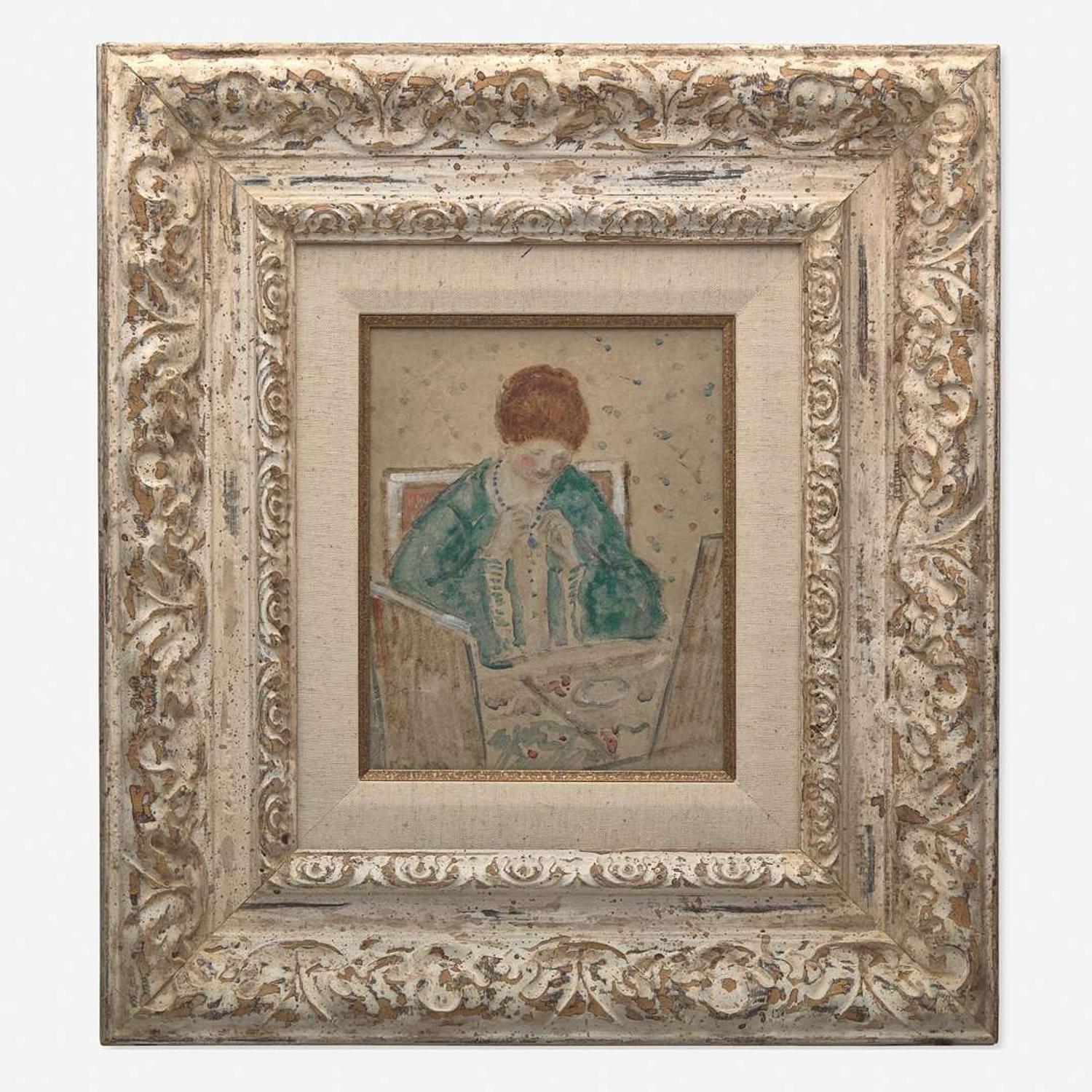 Frederick Carl Frieseke (American, 1874-1939) Lady Sewing