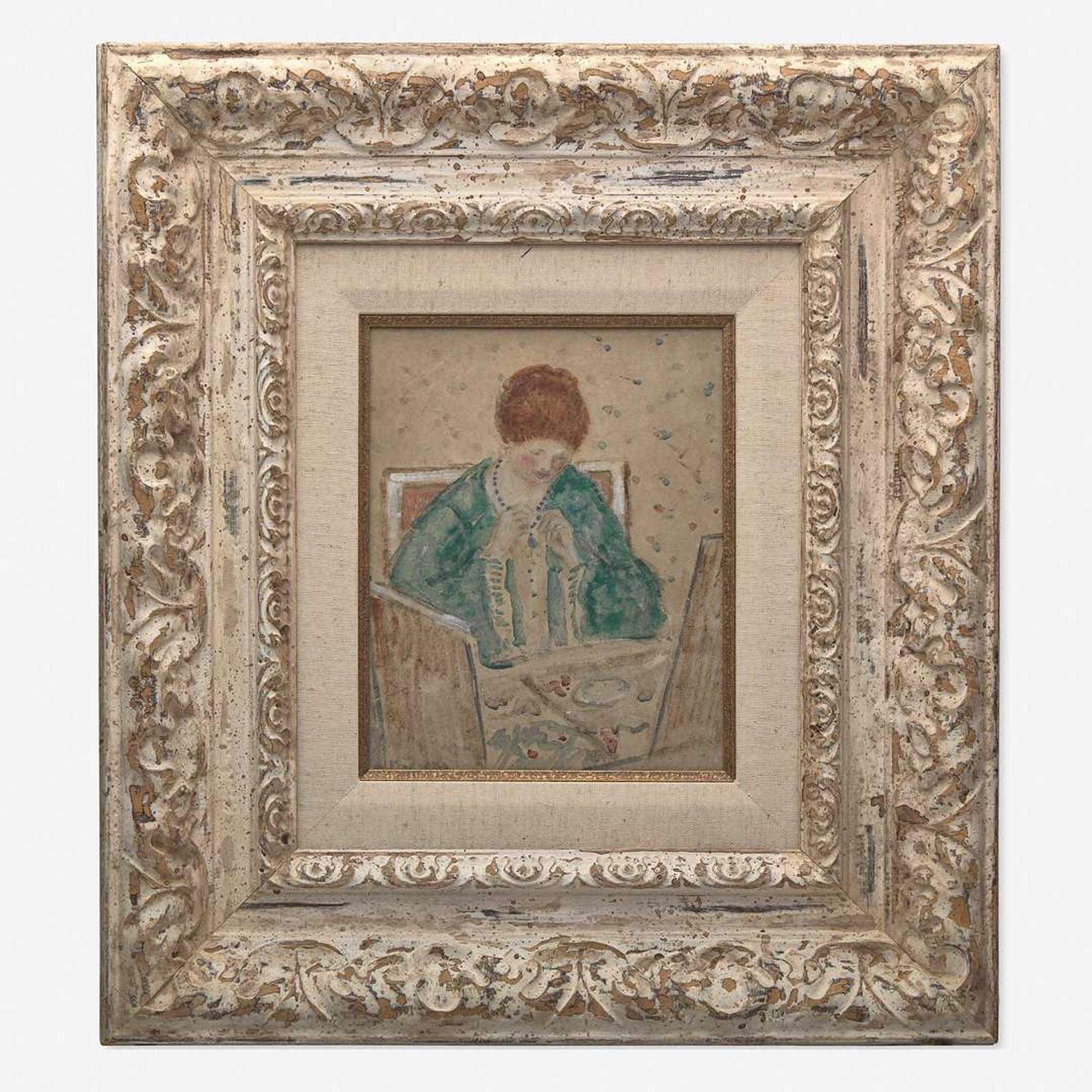Frederick Carl Frieseke (American, 1874-1939) Lady Sewing