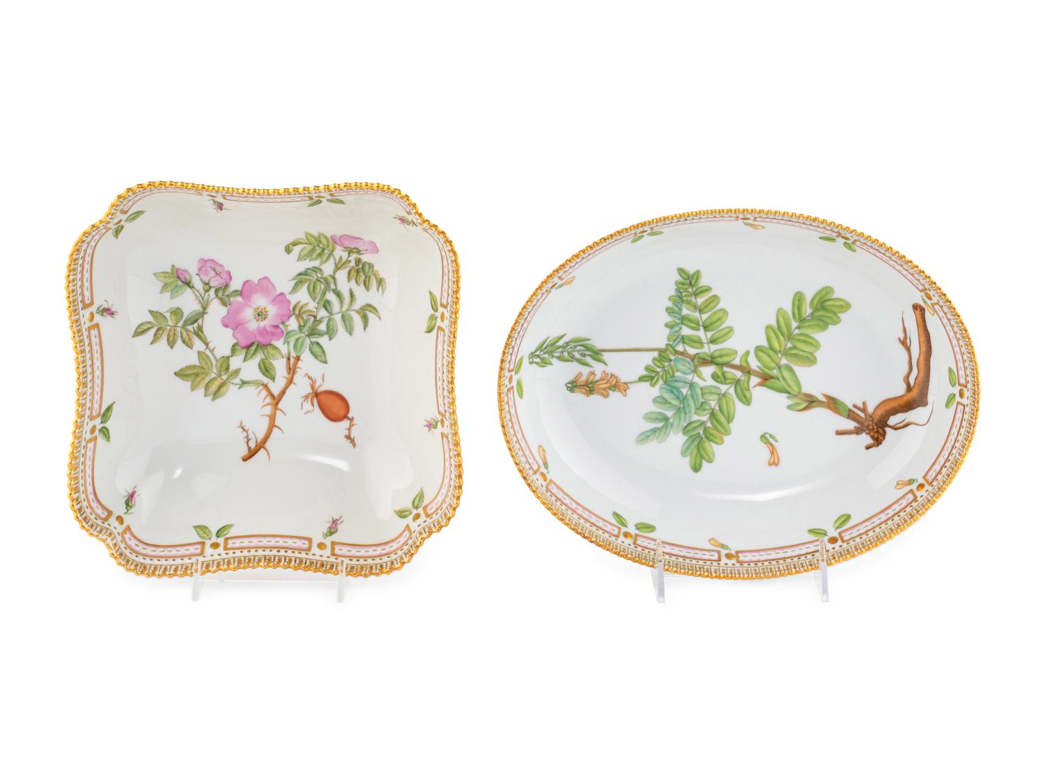 Two Royal Copenhagen Flora Danica Porcelain Serving Dishes