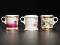 Three Fraternal Porcelain Shaving Mugs