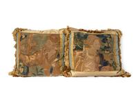 A Group of Eight French Aubusson Tapestry Pillows
