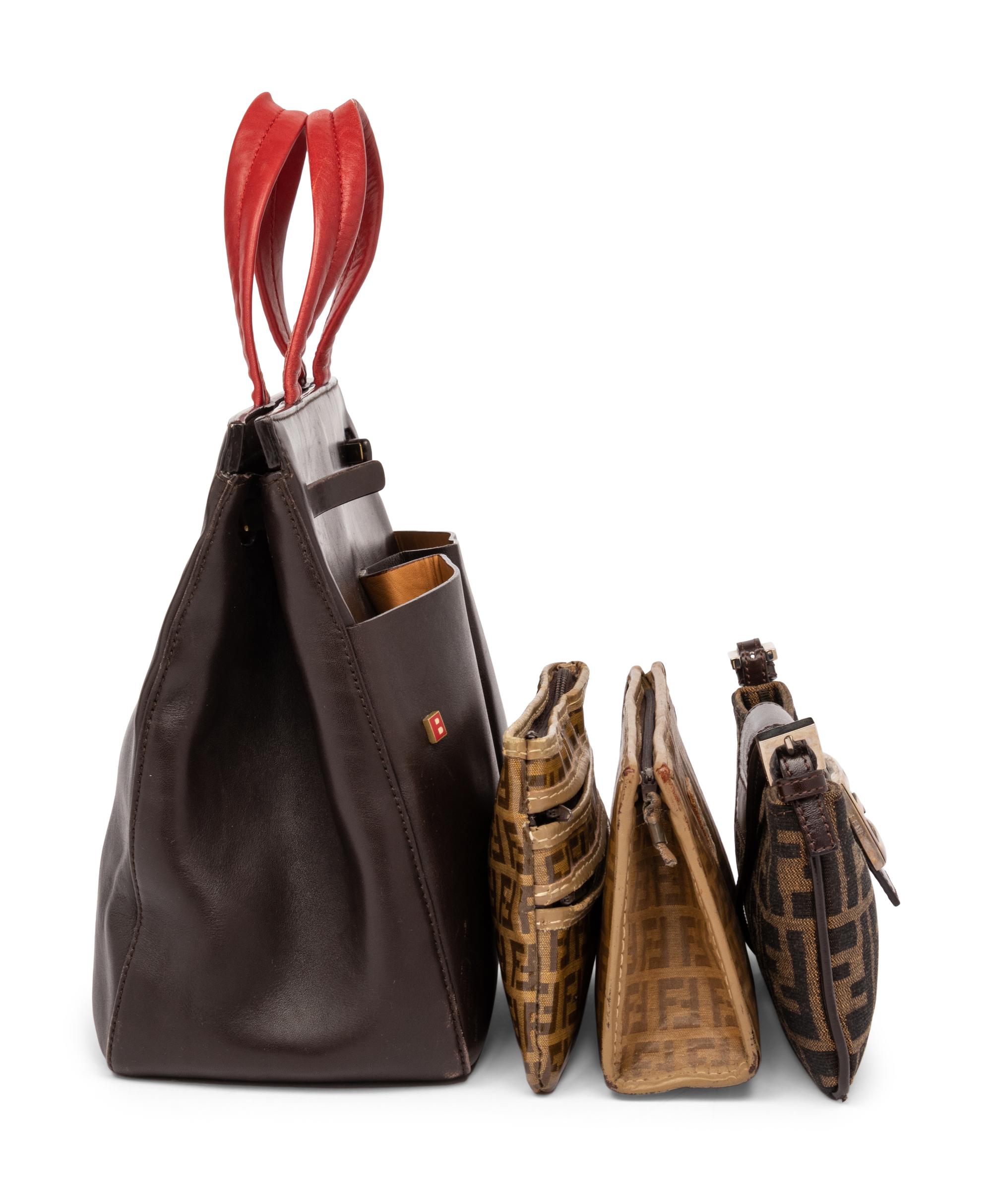 Bally Tote and Three Fendi Pouches