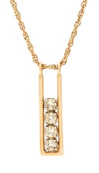 A 14 Karat Yellow Gold and Diamond Pendant, PRETE, 3.70 dwts.