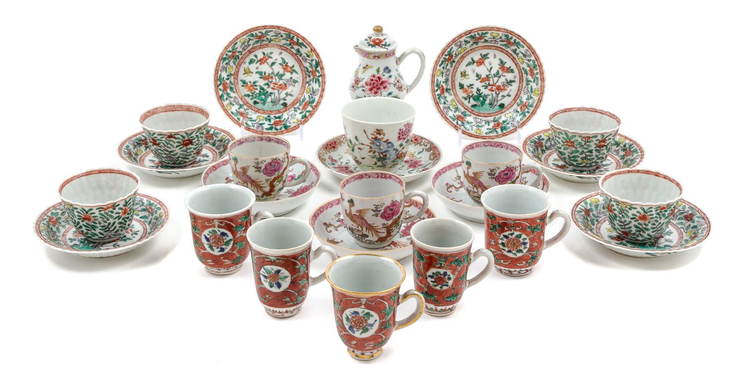 Twenty-Four Chinese Export Porcelain Tea Wares Diameter of saucer 5 inches. — 18TH-19TH CENTURY