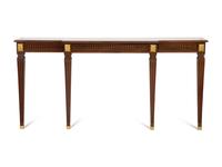 A Louis XVI Style Parcel Gilt Mahogany Console Table