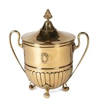 A Pair of Federal Engraved Brass Ball-Top Andirons