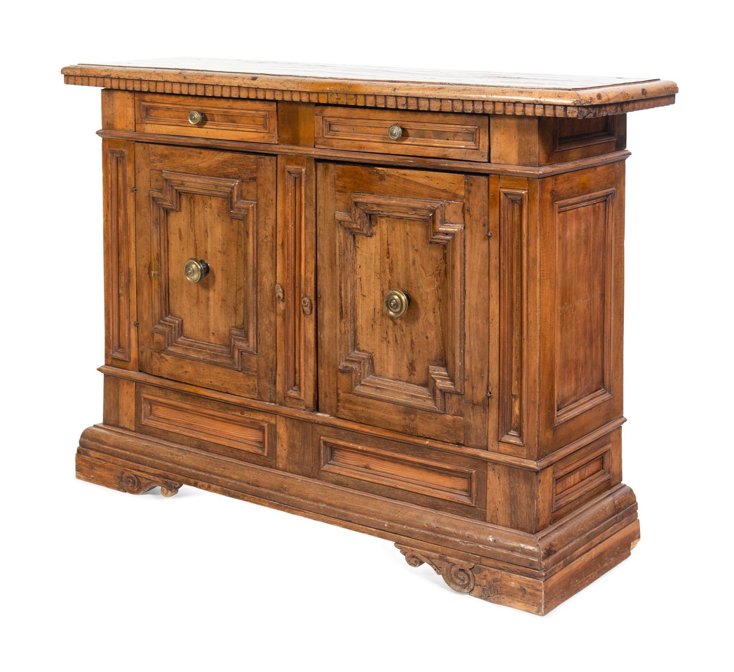 An Italian Walnut Console Cabinet