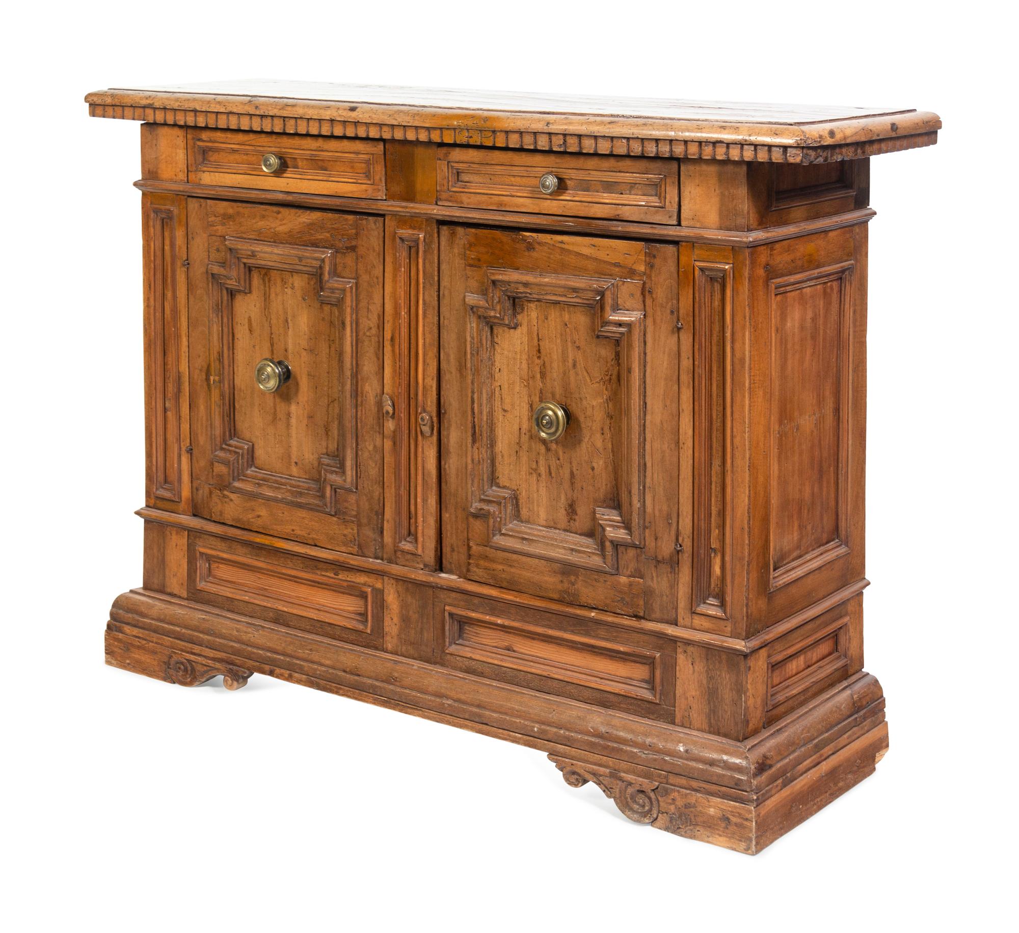 An Italian Walnut Console Cabinet