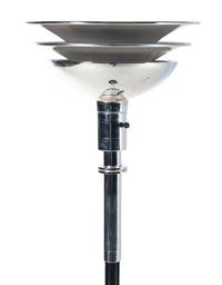 An Art Deco Chromed and Ebonized Torchiere