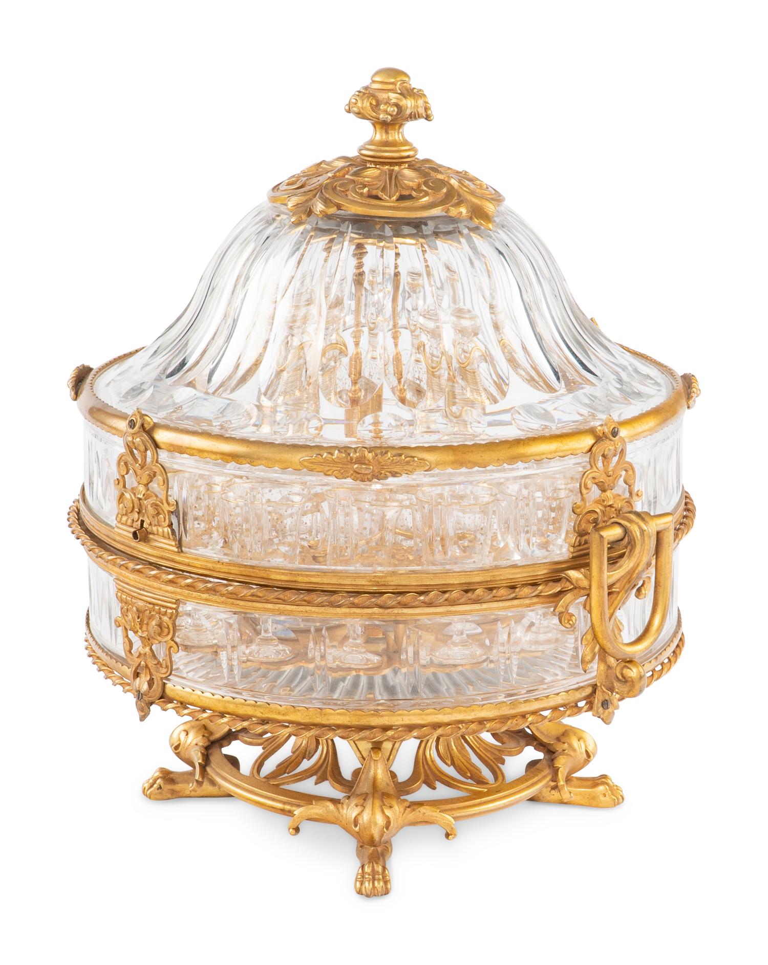 A Baccarat Gilt Bronze Mounted and Cut Glass Cave à Liqueur