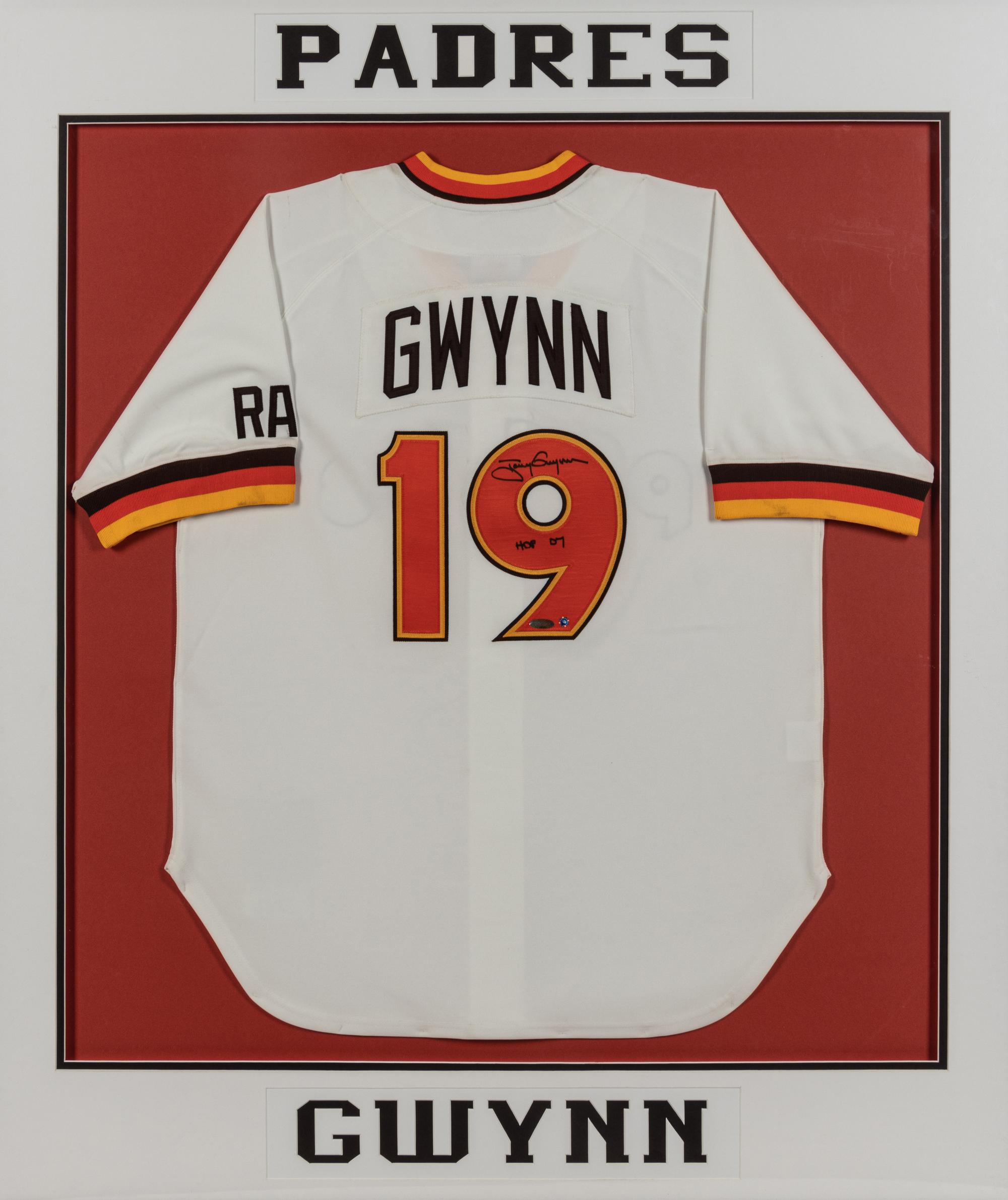 A Tony Gwynn San Diego Padres Signed Autograph Jersey Display (MLB Authenticated),