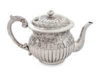 A Chinese Export Silver Teapot