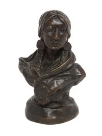 An American Bronze Bust Height 6 3/4 inches. — AFTER CHARLES MARION RUSSELL (1864-1926)