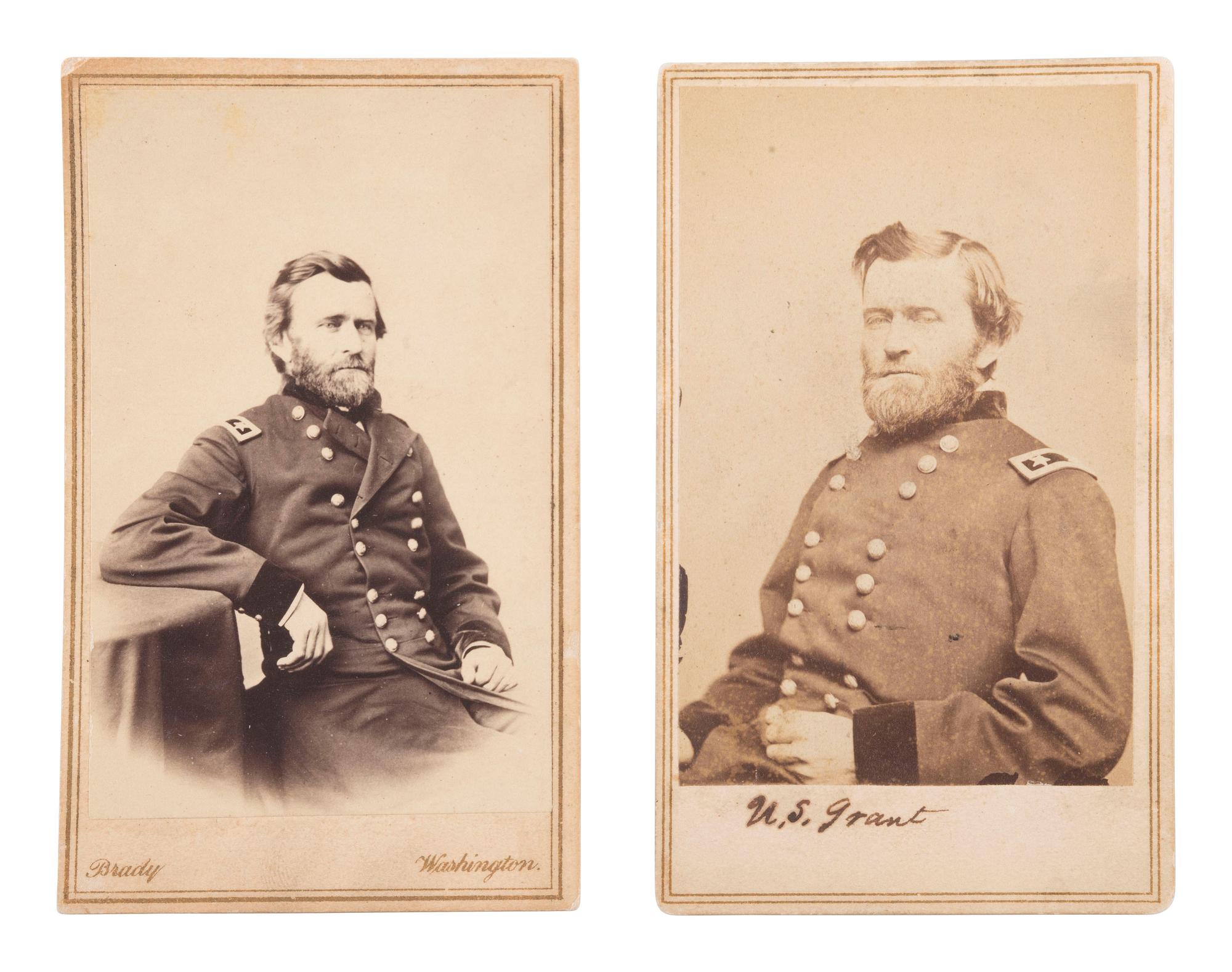 [CIVIL WAR]. A pair of CDVs featuring Ulysses S. Grant (1822-1885).