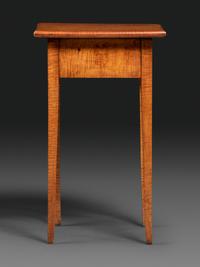 A Federal Tiger Maple One-Drawer Work Table