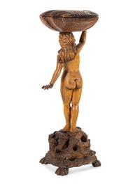 A Venetian Carved Walnut Figural Dressing Stand