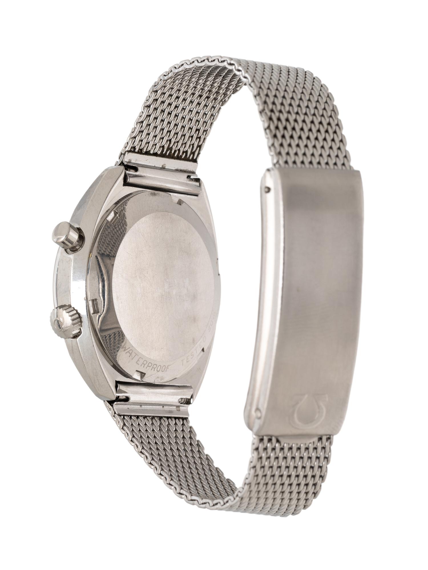 OMEGA, REF. 146.009 STAINLESS STEEL 'CHRONOSTOP' FLYBACK CHRONOGRAPH DATE WATCH, ORIGINAL OMEGA MESH BRACELET