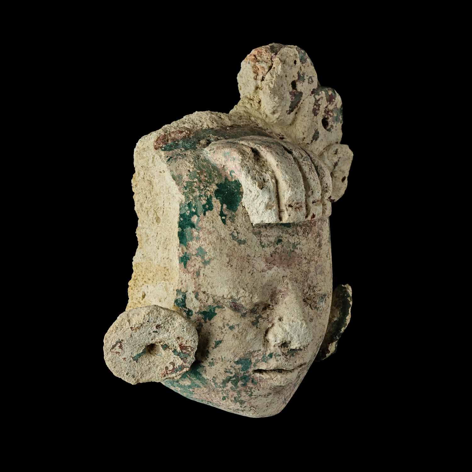 A Maya Stucco Head of a Dignitary