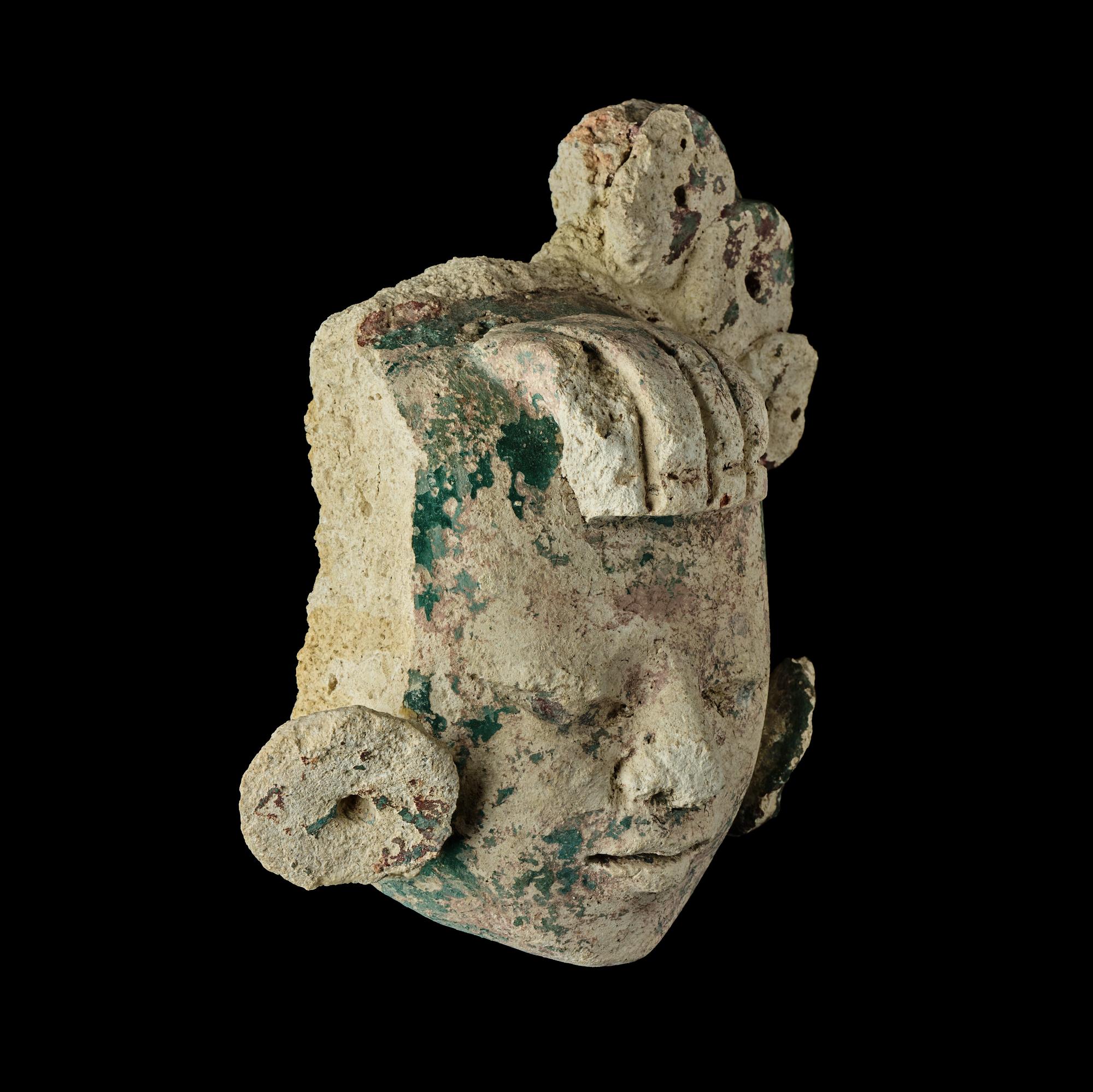 A Maya Stucco Head of a Dignitary
