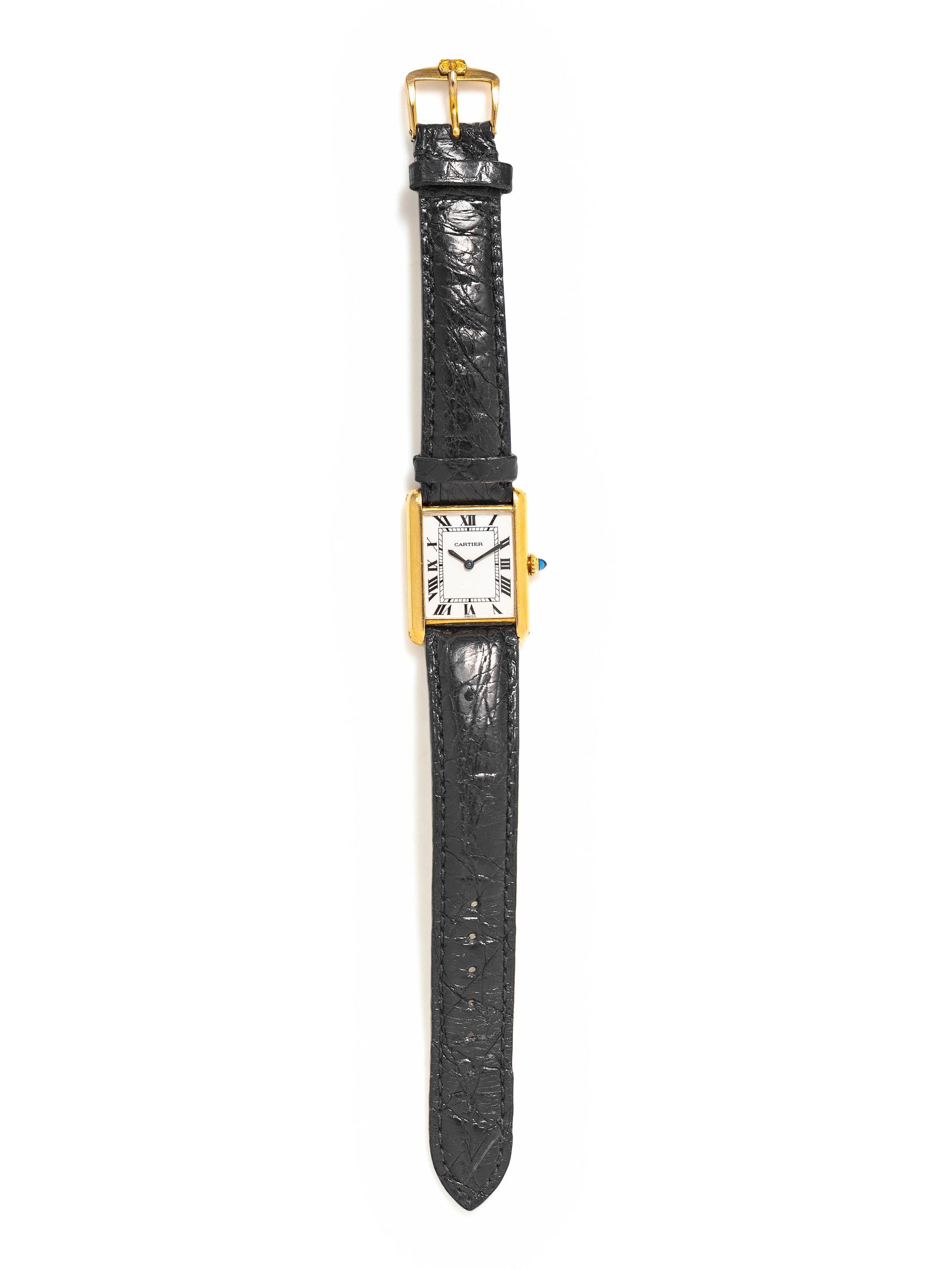 CARTIER, 18K YELLOW GOLD 'TANK' WATCH