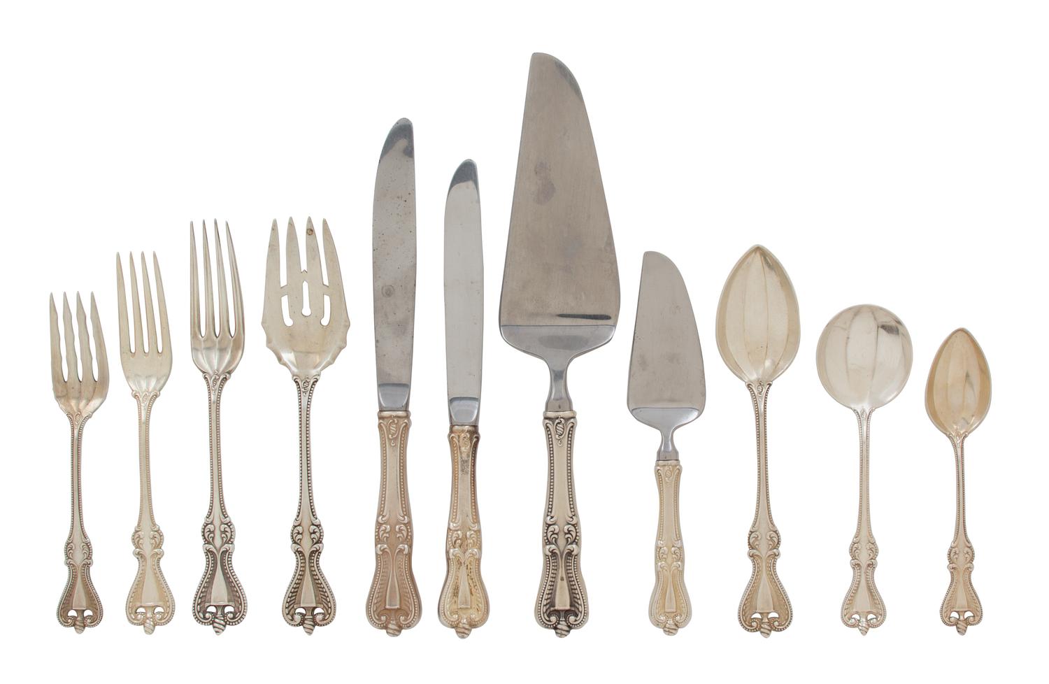 An American Flatware Service, Towle, Newbury, MA, 20th Century, in the Old Colonial pattern, comprising; 33 salad forks, 16 dessert spo