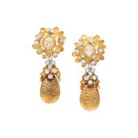 BICOLOR GOLD AND DIAMOND PENDANT EARRINGS