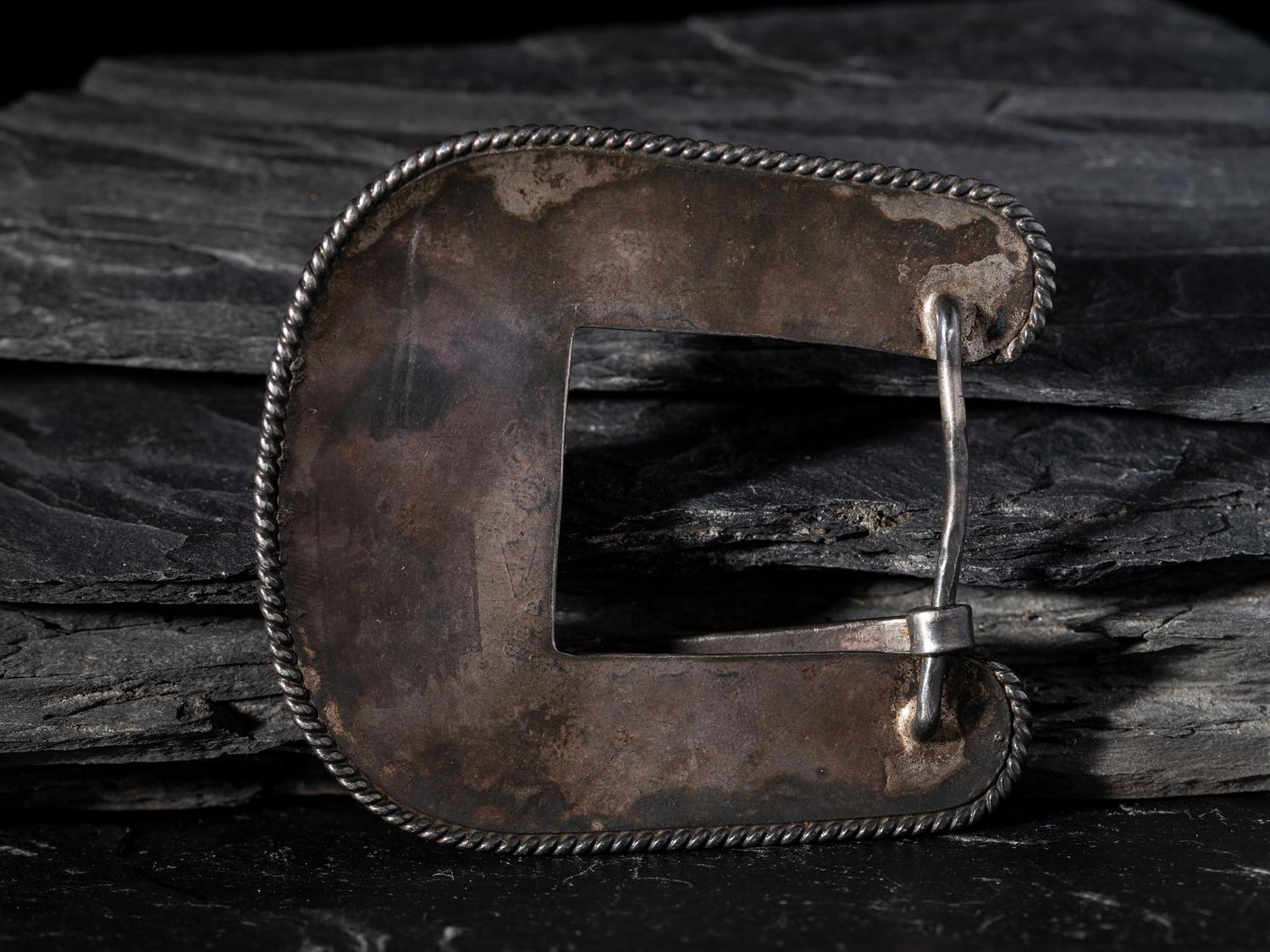 Navajo Silver and Turquoise Belt Buckle