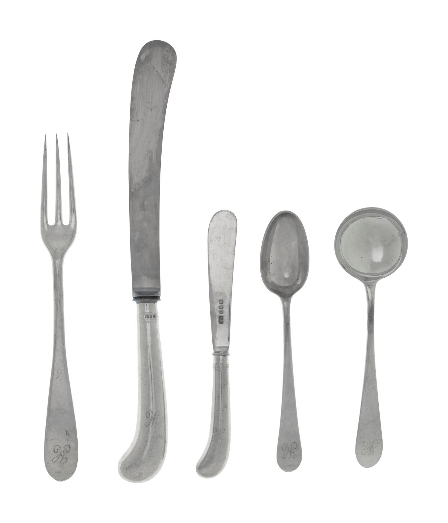 An English Silver Flatware Service