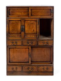 A Japanese Zelkova Wood Tansu