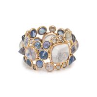 MOONSTONE, SAPPHIRE AND DIAMOND BAND