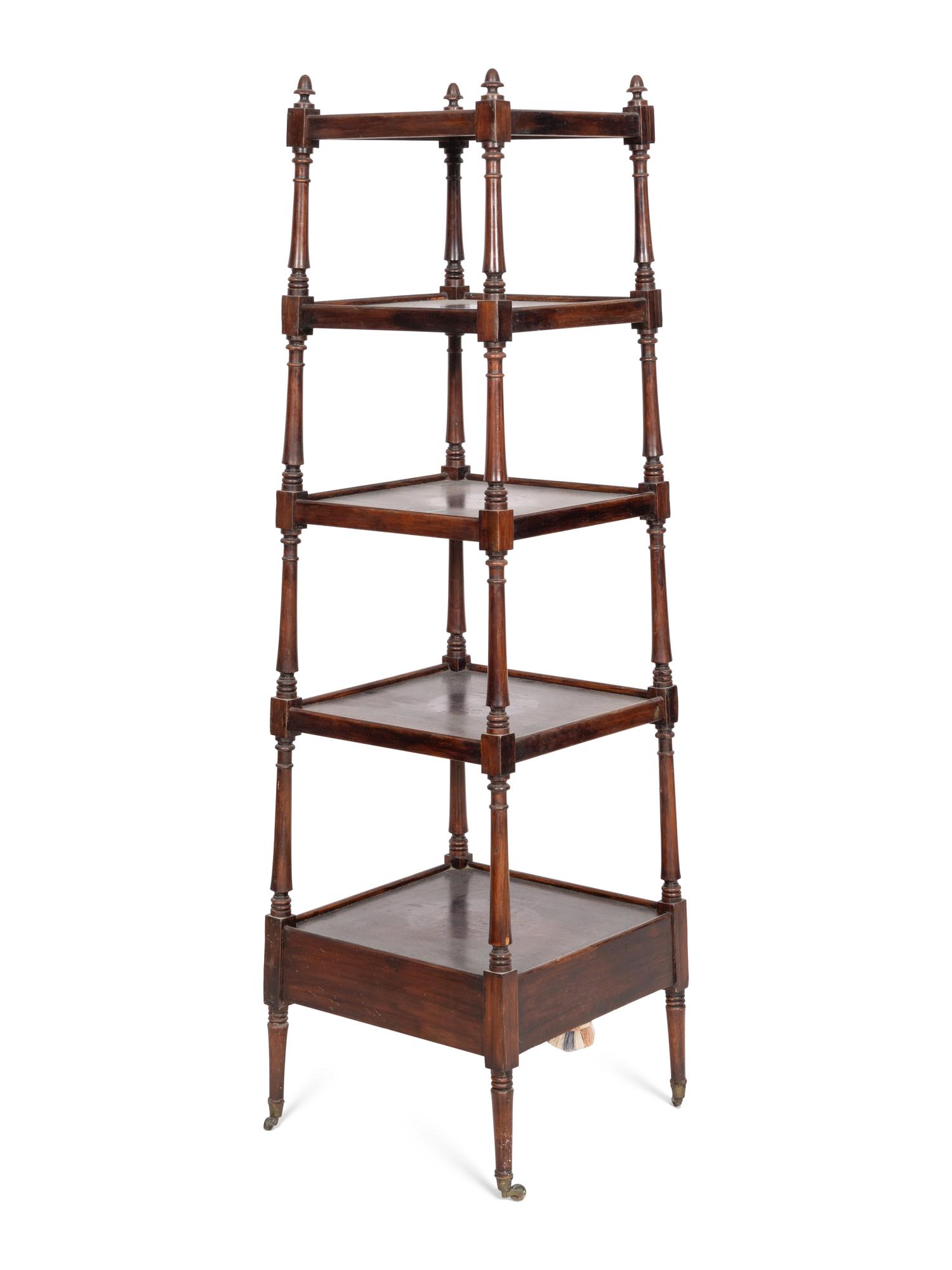 A Regency Mahogany Five-Tier Étagère
