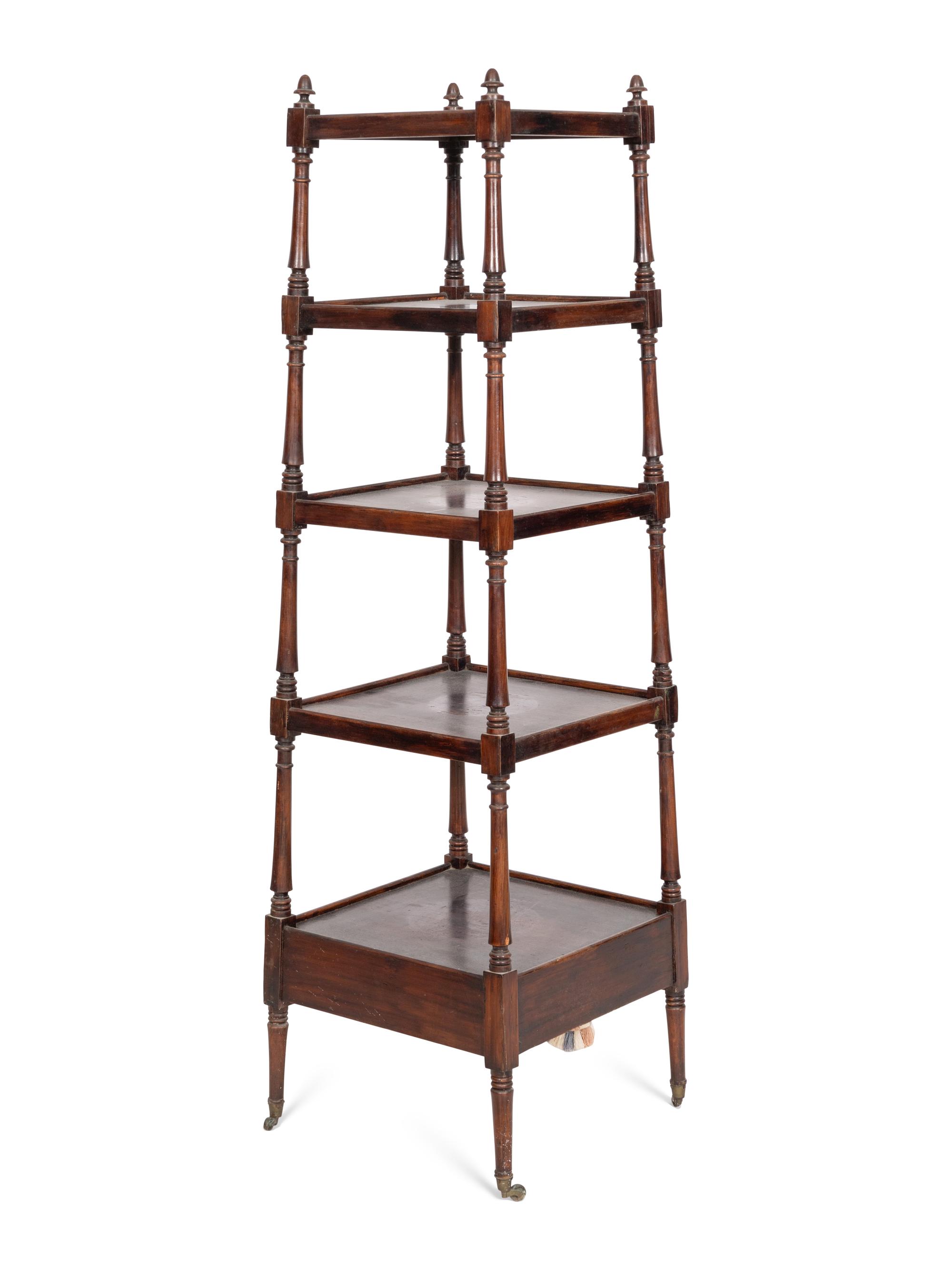 A Regency Mahogany Five-Tier Étagère