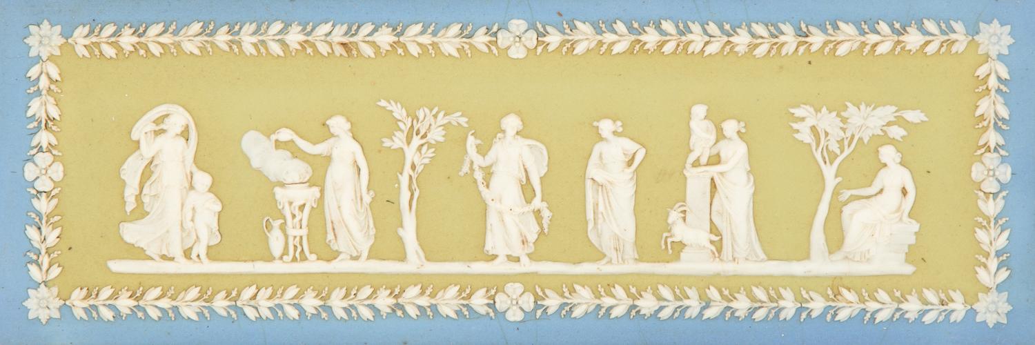 A Pair of Wedgwood Tri-Color Jasperware Plaques