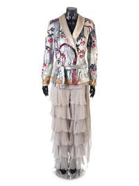 Valentino Sequin Jacket with Ruffle Pants, 1980-90s