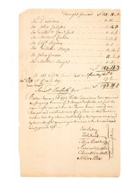 [COLONIAL]. Document signed by the "Selectmen of Boston," 26 January 1774.